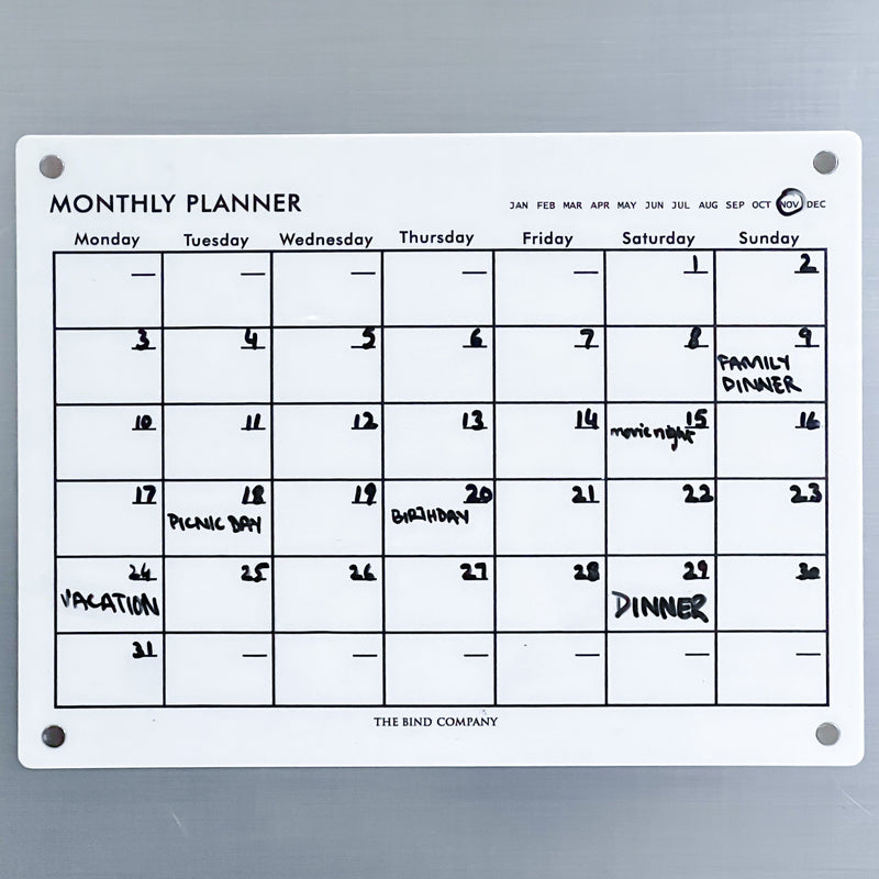 Magnetic Monthly Planner (White)