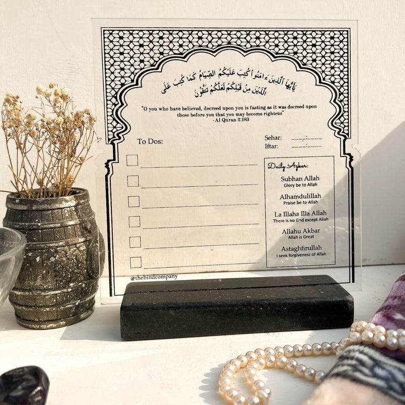 Islamic Erasable Planner (Black Granite Stand)