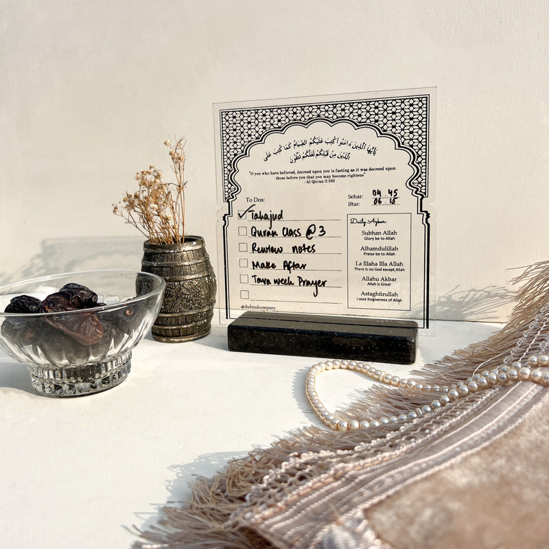 Islamic Erasable Planner (Black Granite Stand)