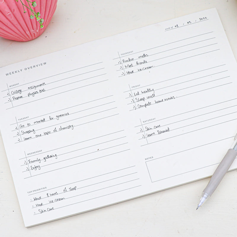 Weekly Overview Notepad