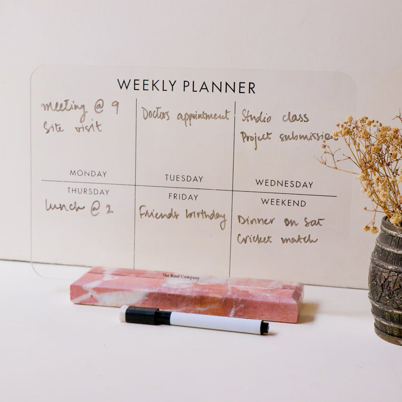 Erasable Weekly Planner (Pink Marble)