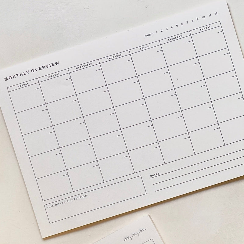 Monthly Overview Notepad – The Bind Company