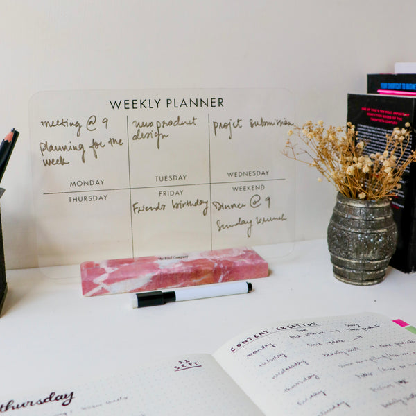 Erasable Weekly Planner (Pink Marble)